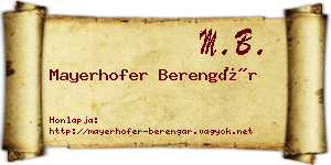 Mayerhofer Berengár névjegykártya